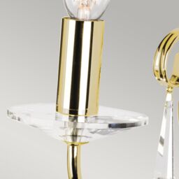 Netlighting Aegean 1 Light Indoor Candle Wall Light Polished Brass E14 in Yellow - thumbnail 5