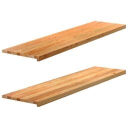 Berkfield Home Window Sills 2 pcs Light Brown 160x40x2 cm Solid Wood Oak - Size: Medium
