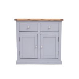 Cabinet Bits Rocca Grey 2 Drawer 2 Door Sideboard Chrome Knob