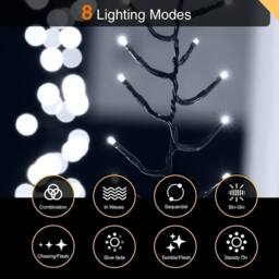 Shatchi 480 Christmas Tree Cluster Warm & Cool White Lights Multifunction 8 Light Modes in Yellow - thumbnail 6