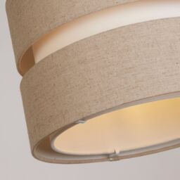 Lighting Collection Linen Shade Two Tier 28Cm Natural Lamp Shade in Brown - thumbnail 4