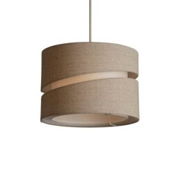 Lighting Collection Linen Shade Two Tier 28Cm Natural Lamp Shade in Brown - thumbnail 1