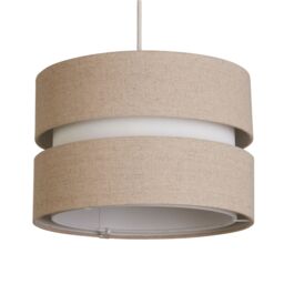 Lighting Collection Linen Shade Two Tier 28Cm Natural Lamp Shade in Brown - thumbnail 3