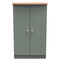 Ready Assembled 2 U Albert 2 Door Midi Wardrobe (Ready Assembled) in Pale Green - thumbnail 1