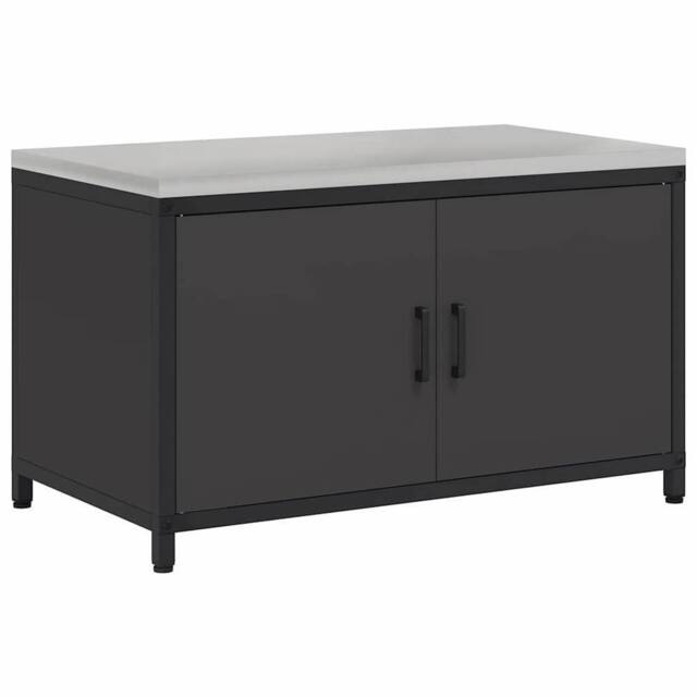Berkfield Home Kitchen Storage Cabinet with Shelf with Storage with Door Black Steel - image 1