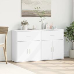 Berkfield Home Sideboards 2 pcs White 60x31x70 cm Engineered Wood - Size: 60 x 31 x 70 cm - thumbnail 3
