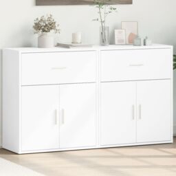 Berkfield Home Sideboards 2 pcs White 60x31x70 cm Engineered Wood - Size: 60 x 31 x 70 cm - thumbnail 1