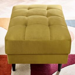 FurnitureboxUK Jade Velvet Chesterfield Footstool in Mustard - thumbnail 2