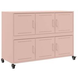 Berkfield Home Sideboard Pink 100.5x39x72 cm Steel - thumbnail 3