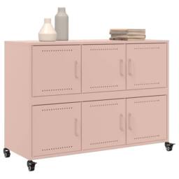 Berkfield Home Sideboard Pink 100.5x39x72 cm Steel - thumbnail 4