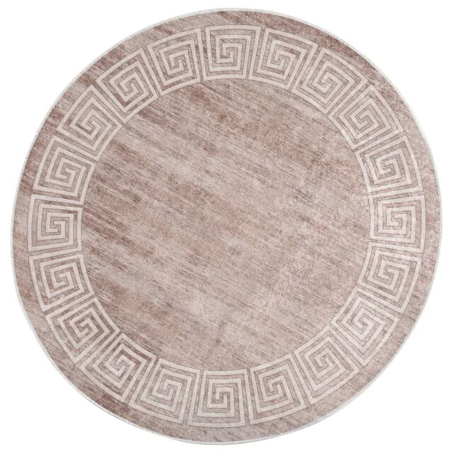 Berkfield Home Rug Washable 120 cm Beige Anti Slip - Size: 100 cm diameter - image 1