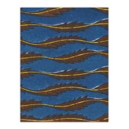 "Artery8 Vintage Pattern Feathers on Blue Japanese Wall Art Print Korin - Size: W12"" x H16""" - thumbnail 1