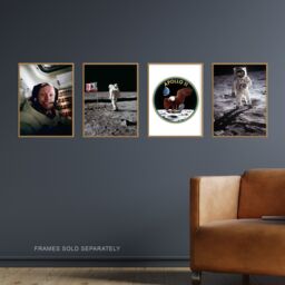 Artery8 Wall Art Print Pack of 4 NASA Space Apollo 11 Mission Emblem Moon Landing 50th Anniversary Astronaut Neil Armstrong Buzz Aldrin Living Room s - thumbnail 2