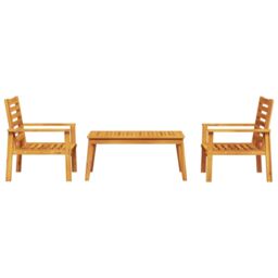 Berkfield Home 3 Piece Garden Lounge Set Solid Wood Acacia in Brown - thumbnail 3