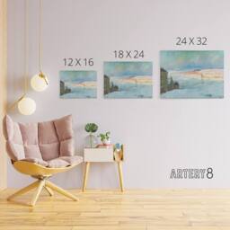 "Artery8 Maurice Cullen Levis From Quebec Canvas Wall Art Print in Blue - Size: W18"" x H24""" - thumbnail 4