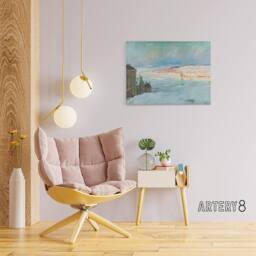 "Artery8 Maurice Cullen Levis From Quebec Canvas Wall Art Print in Blue - Size: W18"" x H24""" - thumbnail 3