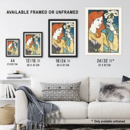 "Artery8 Salon des Cent Woman With Flower Grasset Wall Art Poster Print - Size: W24"" x H32""" - thumbnail 3