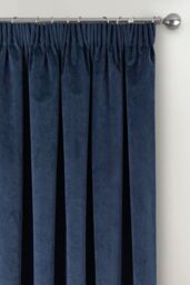 Enhanced Living Velvet, Supersoft, 100% Blackout, Thermal Pair of Curtains with Tape Top in Blue - Size: 168 cm width x 183 cm drop - thumbnail 2
