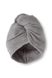 Catherine Lansfield 'Quick Dry' Cotton Turbie Head Wrap Towel Pair in Grey - thumbnail 1