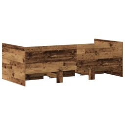 Berkfield Home Rustic Daybed Old wood Engineered wood 90 x 200 cm Durable in Brown - thumbnail 8