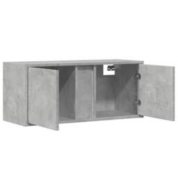 Berkfield Home TV Wall Cabinet with LED Lights Concrete Grey 80x31x35 cm - Size: 80 x 31 x 35 cm - thumbnail 9