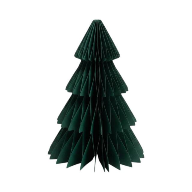 Four Candle Set of 3 Dark Green Paper Christmas Trees 20cm - image 1