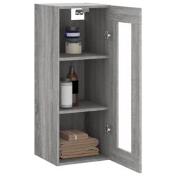 Berkfield Home Wall Mounted Cabinet Grey Sonoma 34.5x34x90 cm - thumbnail 5