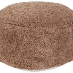 Wyld and Coco Shaggy Cotton Pouffe 50 x 35 cm Brown - thumbnail 2