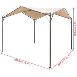 Berkfield Home Gazebo Pavilion Tent Canopy 4x4 m Steel Beige - thumbnail 8