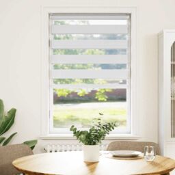 Berkfield Home Zebra Blind White 90x150 cm Fabric Width 85.9 cm Polyester - thumbnail 2