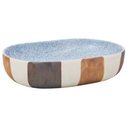 Berkfield Home Countertop Basin Multicolour Oval 59x40x14 cm Ceramic in Blue - Size: 59 x 40 x 14 cm - thumbnail 2