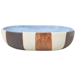 Berkfield Home Countertop Basin Multicolour Oval 59x40x14 cm Ceramic in Blue - Size: 59 x 40 x 14 cm - thumbnail 3