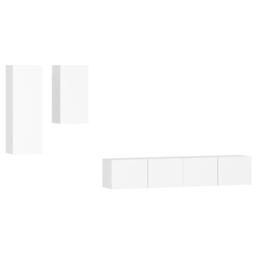 Berkfield Home 4 Piece TV Cabinet Set White Engineered Wood - thumbnail 2