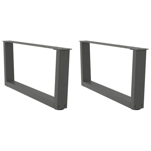 Berkfield Home Dining Table Legs V-Shape 2 pcs Anthracite 70x(30-31.3) cm Steel in Black - image 1