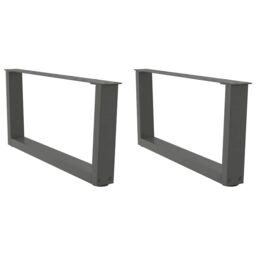 Berkfield Home Dining Table Legs V-Shape 2 pcs Anthracite 70x(30-31.3) cm Steel in Black - thumbnail 1