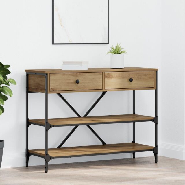 Berkfield Home Console Table Artisan Oak 100x34.5x75 cm Engineered Wood in Brown - image 1