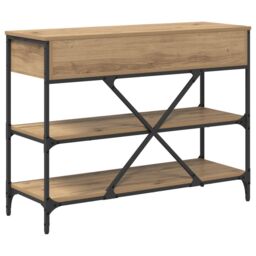 Berkfield Home Console Table Artisan Oak 100x34.5x75 cm Engineered Wood in Brown - thumbnail 7