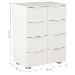 Berkfield Home Sideboard High Gloss White 60x35x80 cm Engineered Wood - Size: 60 x 35 x 80 cm - thumbnail 9