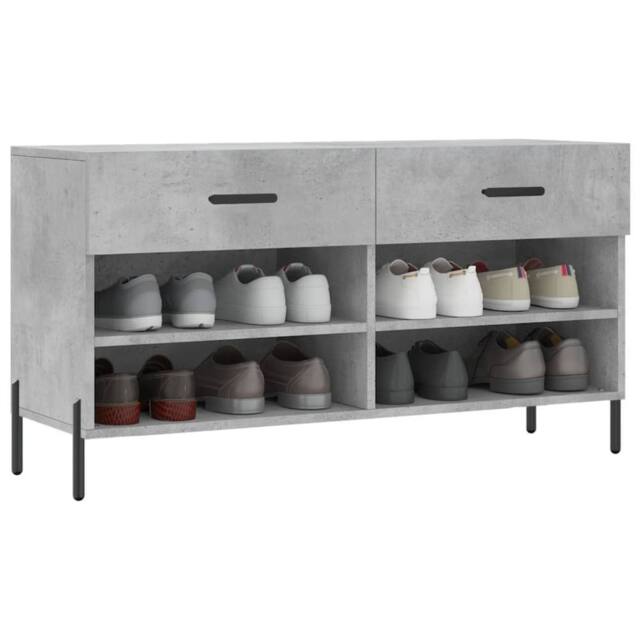 Berkfield Home Shoe Bench Concrete Grey 102x35x55 cm Engineered Wood - Size: 102 x 35 x 55 cm - image 1