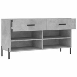 Berkfield Home Shoe Bench Concrete Grey 102x35x55 cm Engineered Wood - Size: 102 x 35 x 55 cm - thumbnail 5