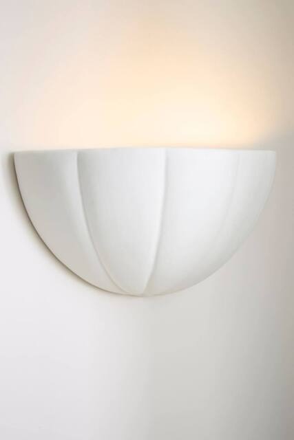 ValueLights Leonardo Scallop Curve Ceramic Flush Wall Sconce Light in Nude - image 1