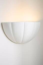 ValueLights Leonardo Scallop Curve Ceramic Flush Wall Sconce Light in Nude - thumbnail 1