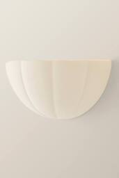 ValueLights Leonardo Scallop Curve Ceramic Flush Wall Sconce Light in Nude - thumbnail 3