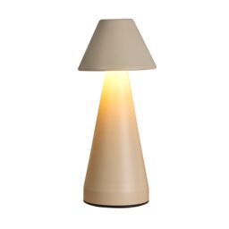 Lighting Collection Rechargeable Cream Cone Table Lamp - thumbnail 2