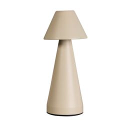 Lighting Collection Rechargeable Cream Cone Table Lamp - thumbnail 3