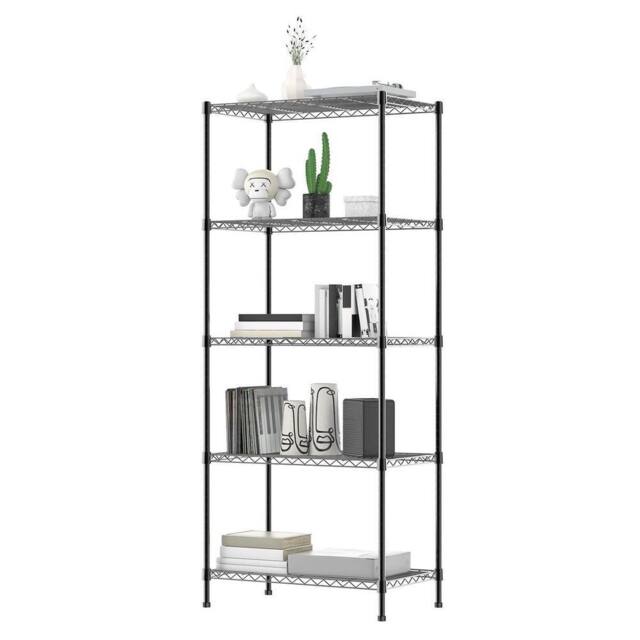 Kelvenix 5 Tiers Metal Steel Storage Rack Shelving in Black - Size: 10000mm x 520mm - image 1