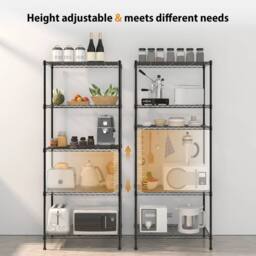 Kelvenix 5 Tiers Metal Steel Storage Rack Shelving in Black - Size: 10000mm x 520mm - thumbnail 5