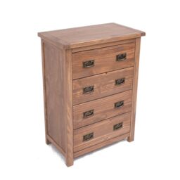 Cabinet Bits Padua 4 Drawer Chest of Drawers Bras Drop Handle in Brown - thumbnail 3