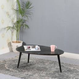 Indian Hub Opal Coffee Table with Black Marble Top & Metal Legs L60 x W90 x H35cm - thumbnail 4