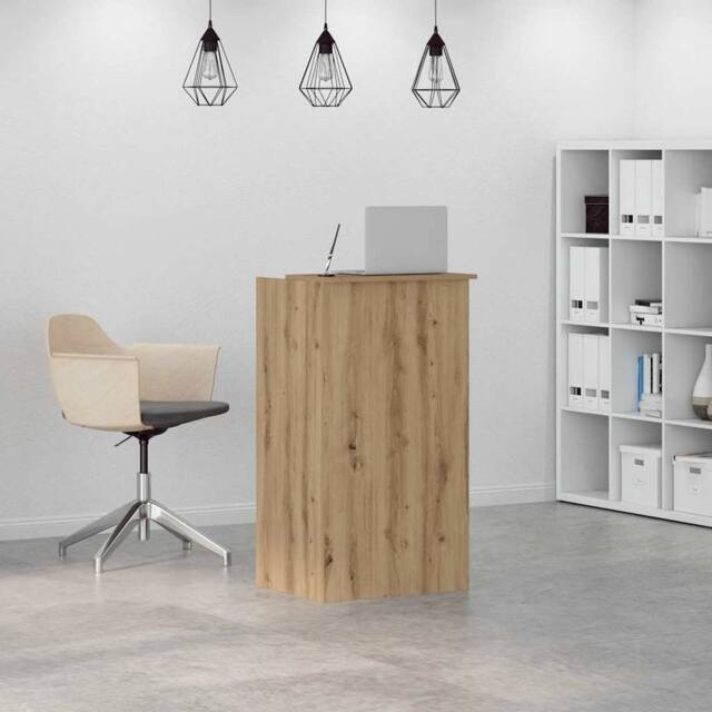 Berkfield Home Reception Desk Artisan Oak 55x50x103.5 cm Engineered Wood in Brown - image 1